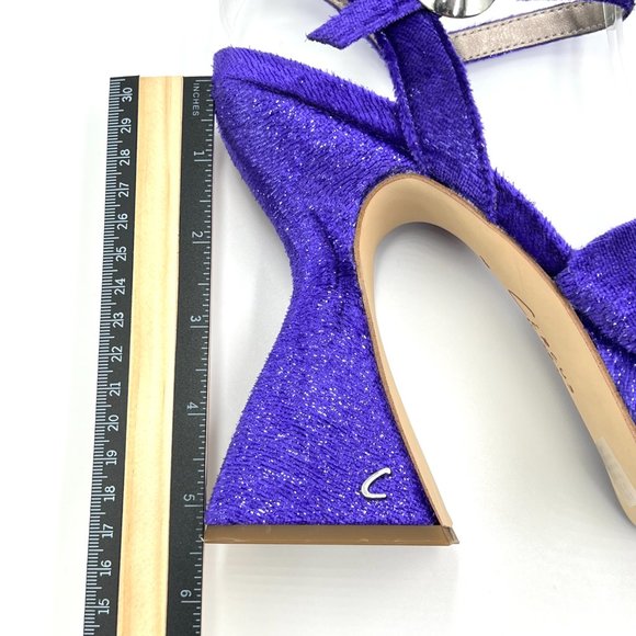 Circus NY Sam Edelman Size 8.5 Audrea‎ Purple Velvet Platforms Heels Shoes - Picture 11 of 13